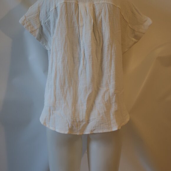 NWT Womens Romi Basha White "Michelle" Leopard & Paisley Button Down Shirt XS*** - Picture 5 of 6